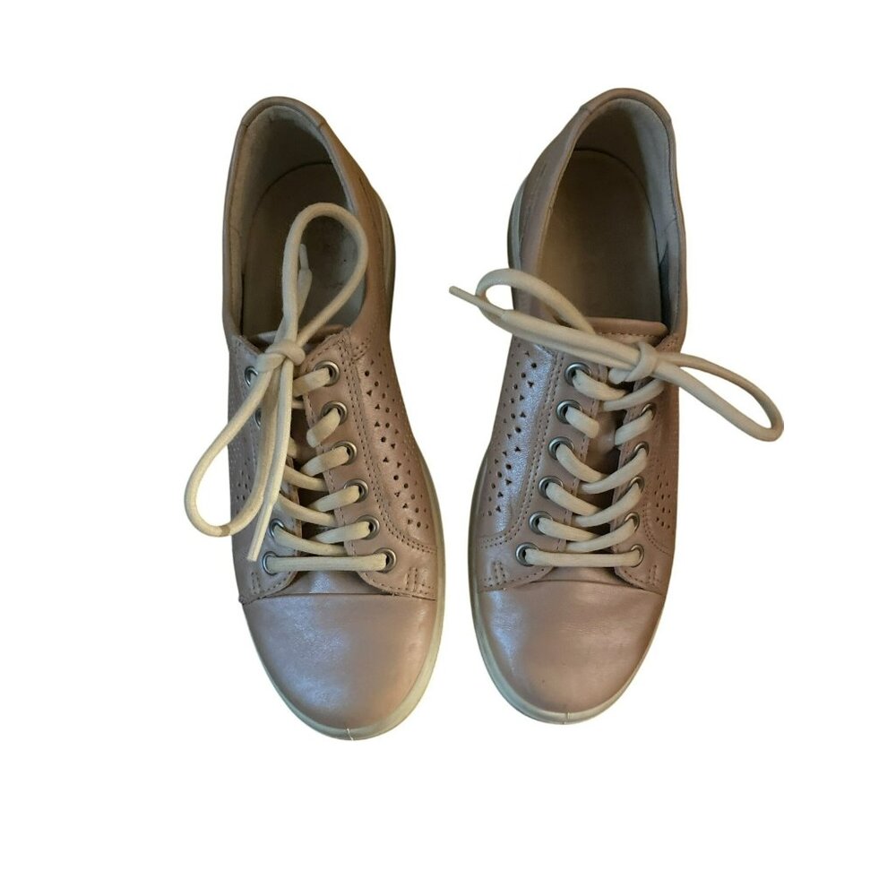 Ecco Women's Lace-Up Sneakers in Taupe Beige
